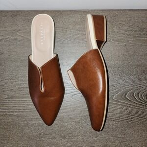 Stivali Pijao Cognac Leather Pointed Toe Mule EU 39 US 9 Quiet Luxury Minimalist